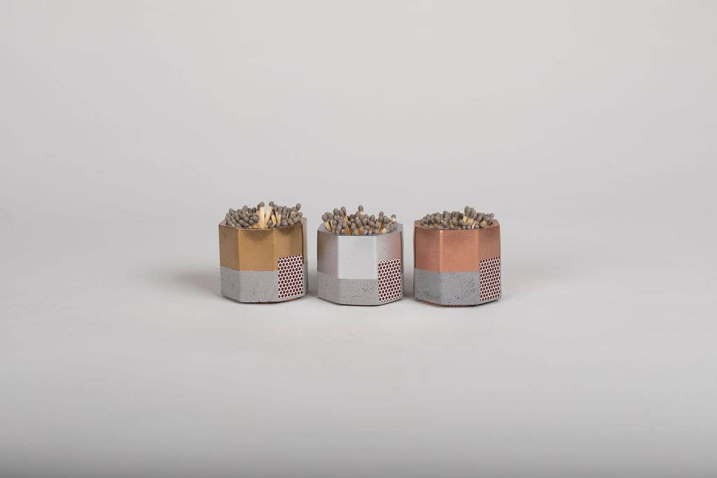 Painted Silver Match Holder