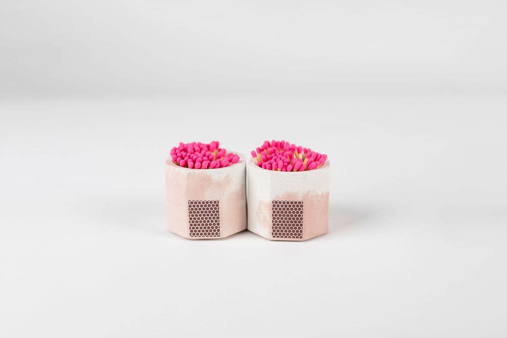Pink & White Match Holder