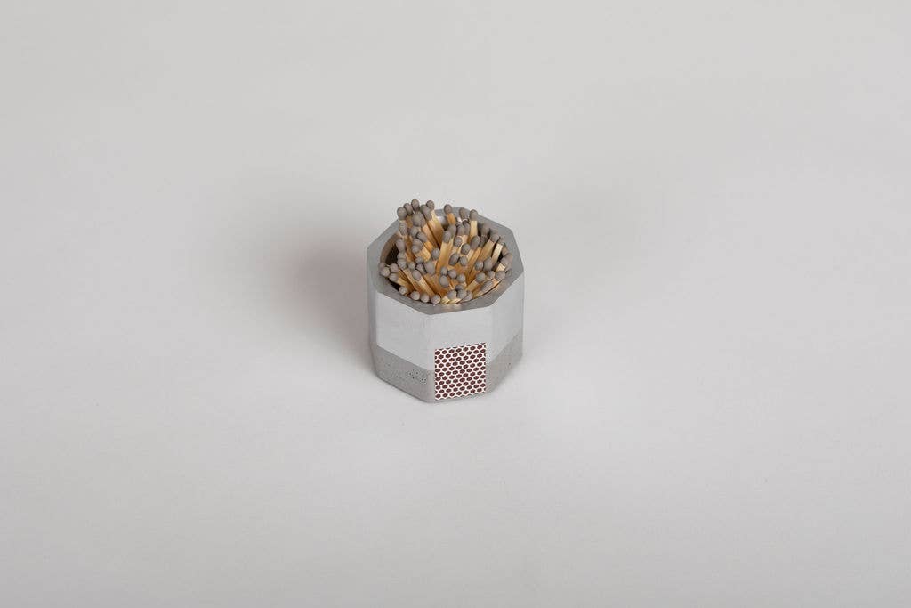 Painted Silver Match Holder