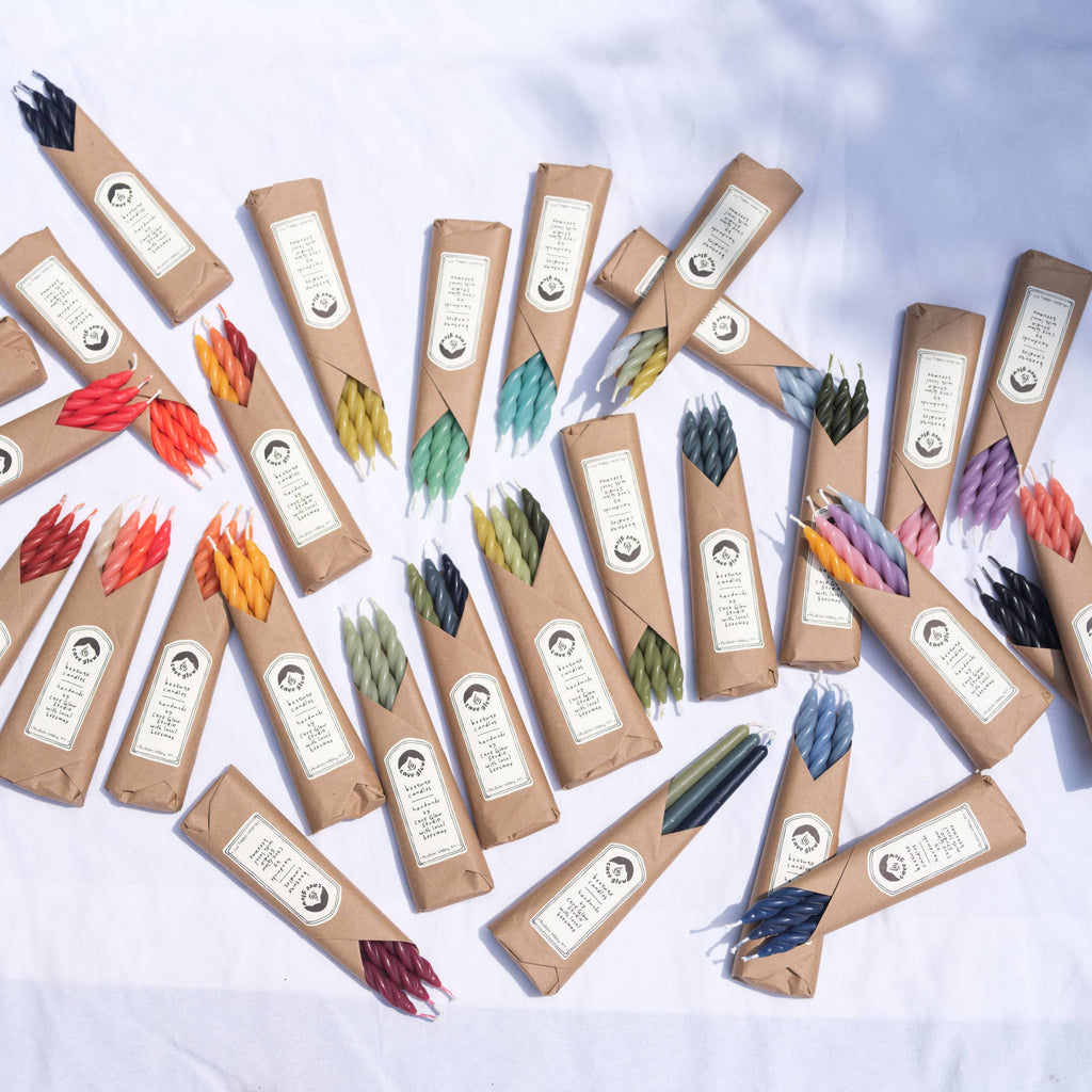 Rust Beeswax Tapers