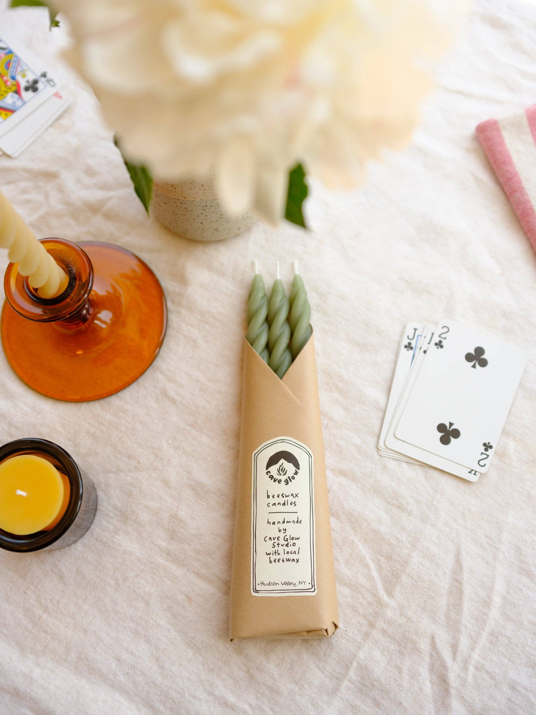 Sage Beeswax Tapers