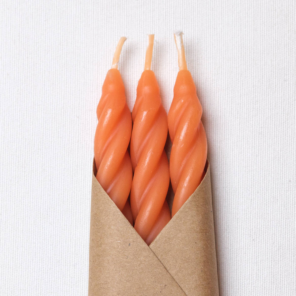 Rust Beeswax Tapers