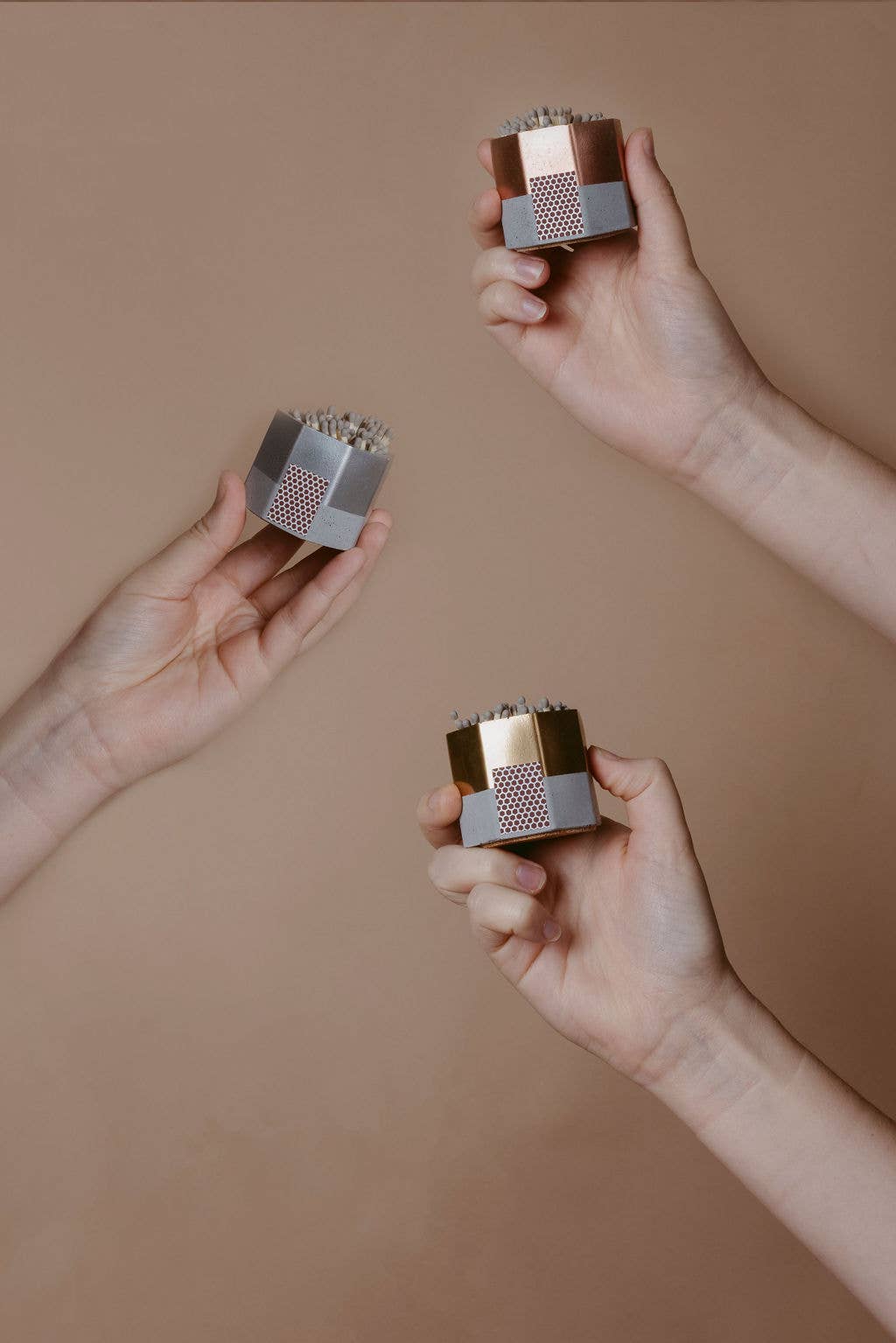 Painted Silver Match Holder