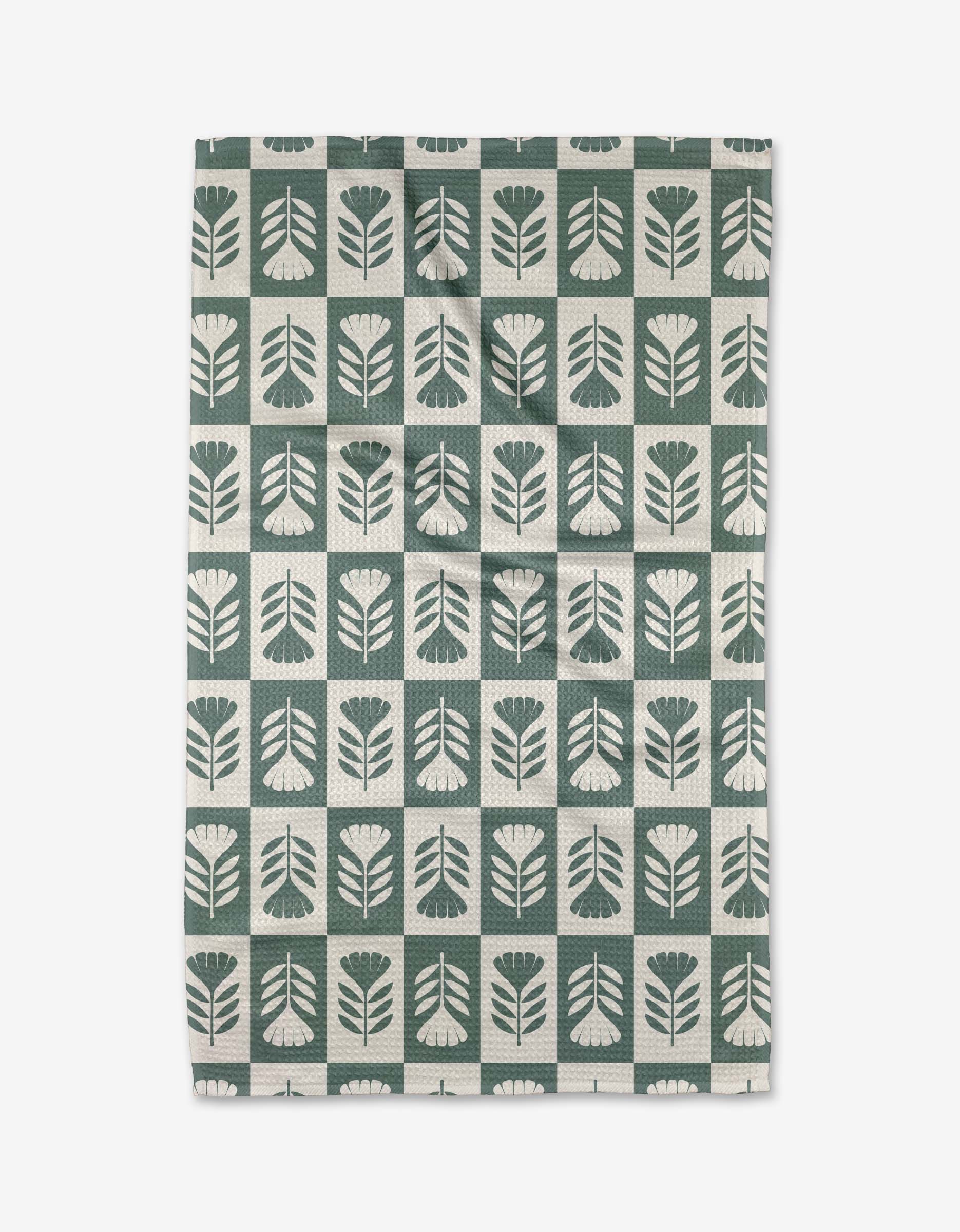 Green Flower Patch Tea Towel