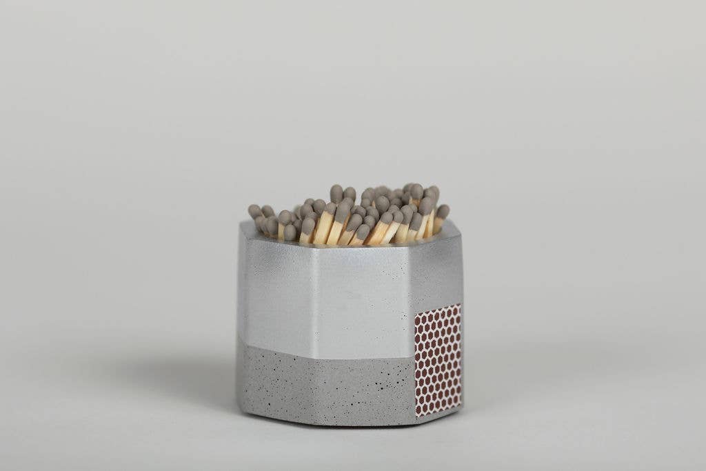 Painted Silver Match Holder