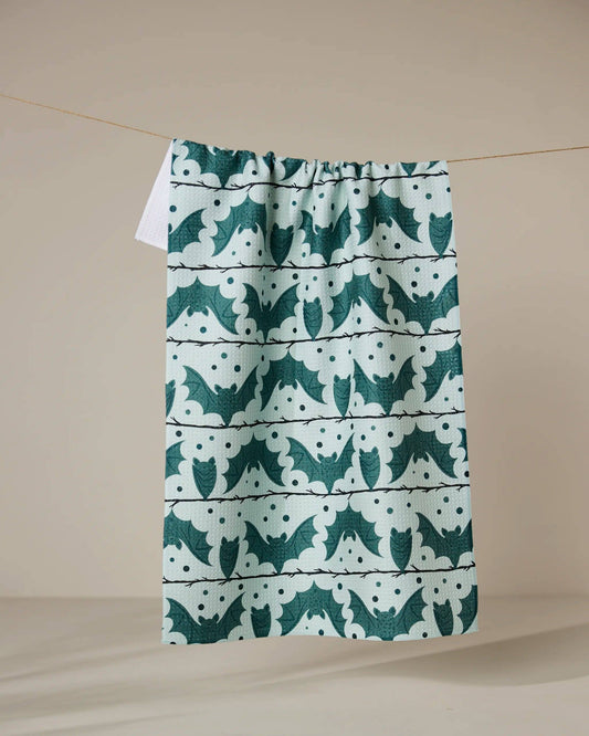 Bats Stripes and Dots Tea Towel