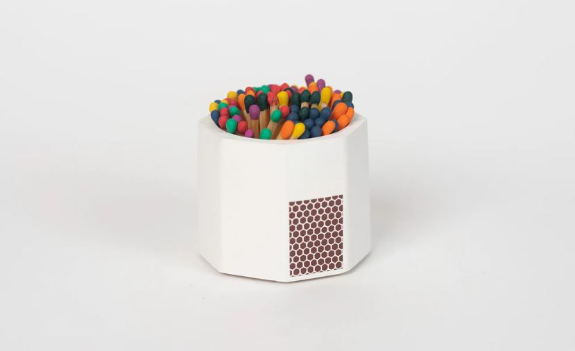 White w/ Rainbow Match Holder
