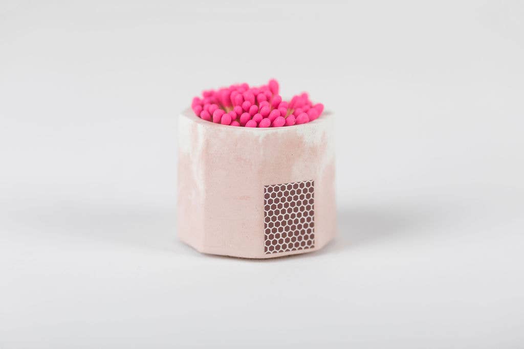 Pink & White Match Holder
