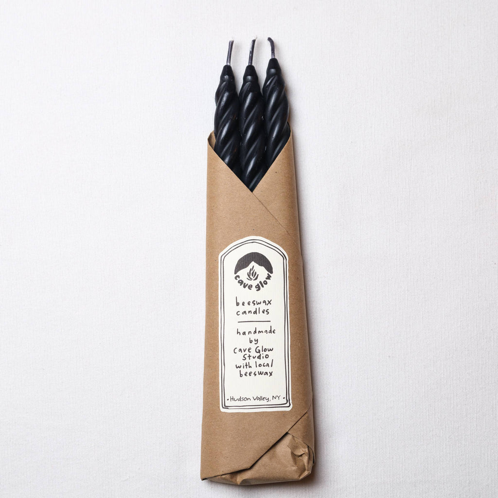 Black Beeswax Tapers